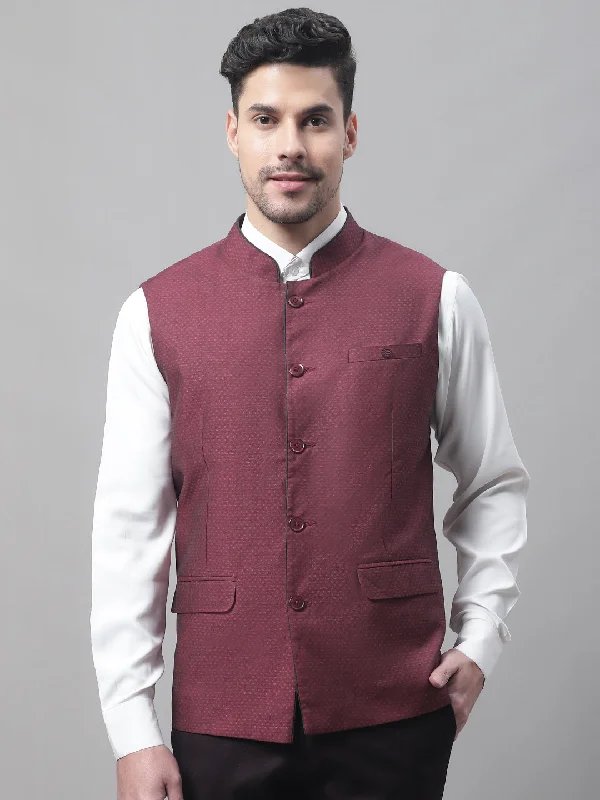 Men's Burgundy Waist Coat