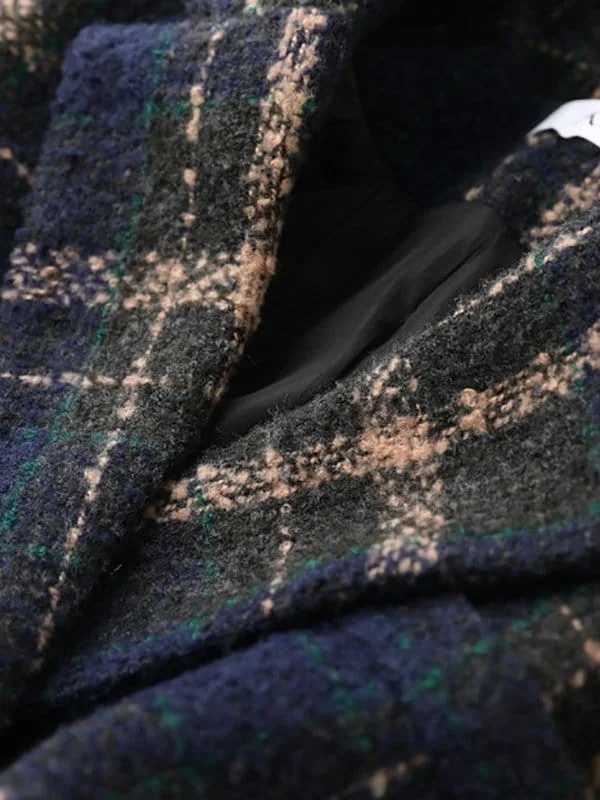 Dark Green Plaid Coat