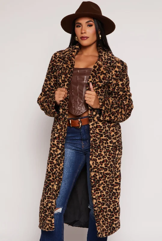 Sherpa Printed Pattern Teddy Coat