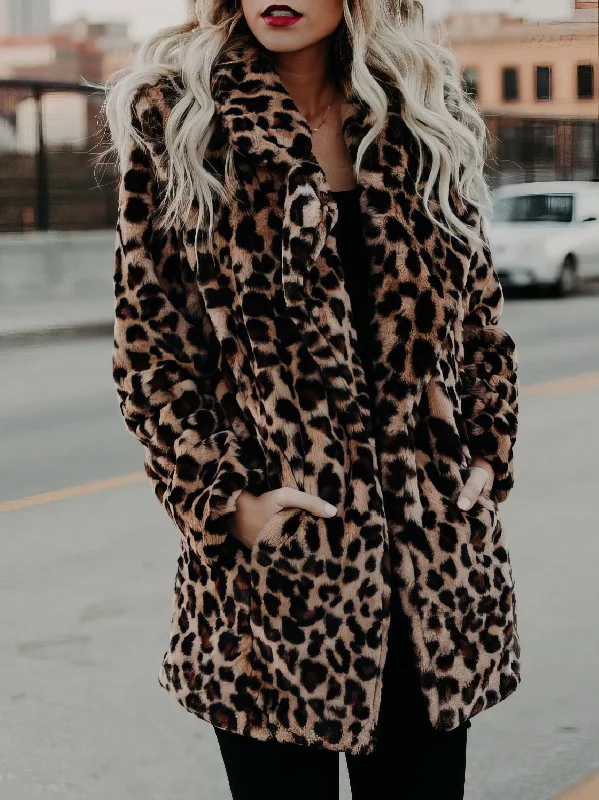 Open Front Leopard Coat