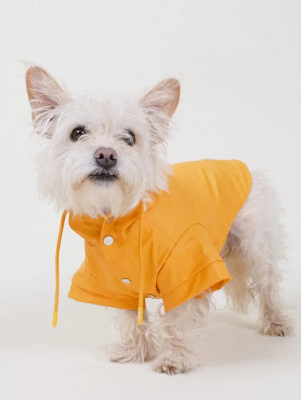 Waterproof Recycled PU Dog Raincoat | Orange