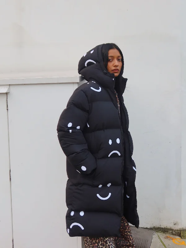 Happy Sad Longline Puffer Coat - SHIPPING FROM 25/11