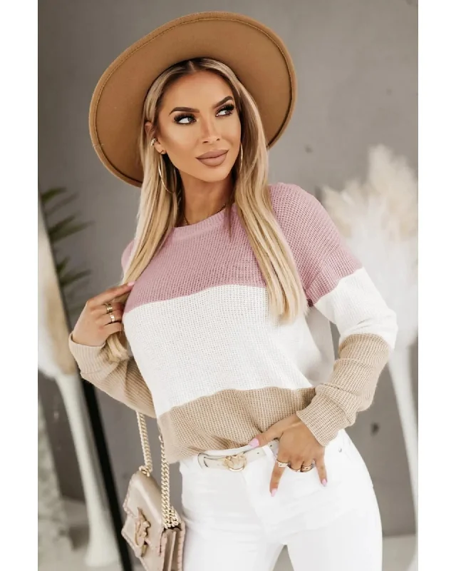 Azura Exchange Waffle Knit Long Sleeve Top - S