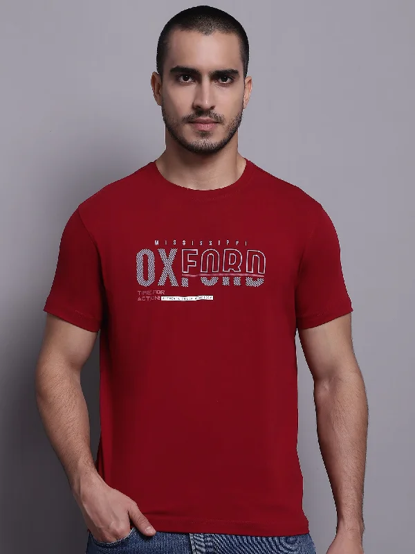 Men Maroon Casual T-Shirt