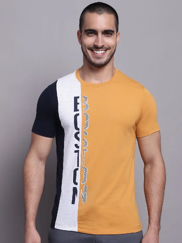 Men Mustard Casual T-Shirt