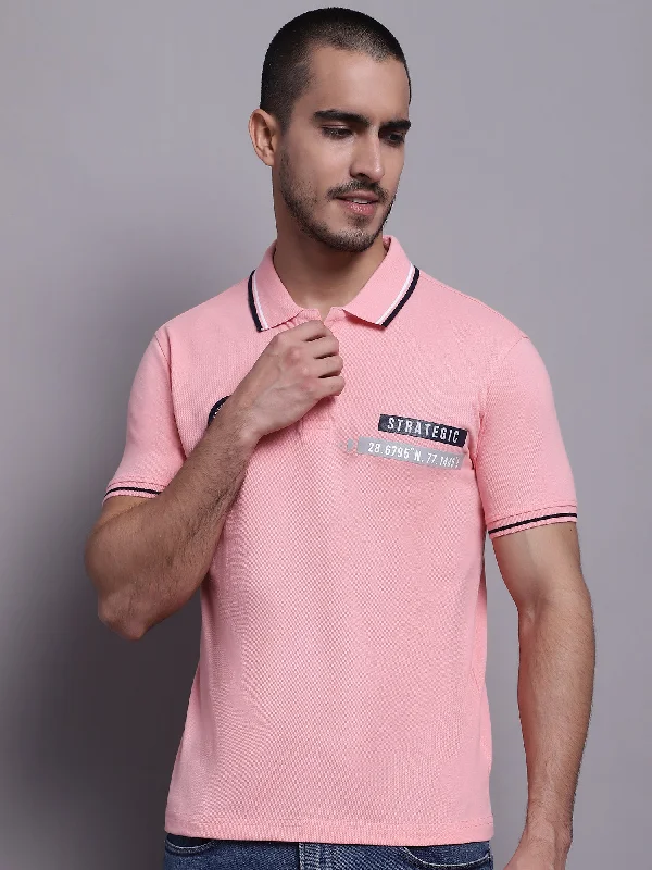 Men Pink Casual T-Shirt