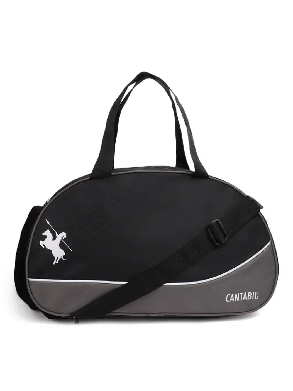 Unisex Black and Grey Duffle Bag