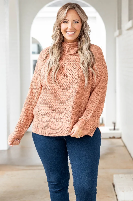 Kick It Together Sweater, Ginger Coral