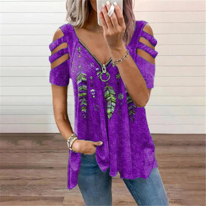 Women Pullover Print  Loose T-Shirt Woman Wholesale