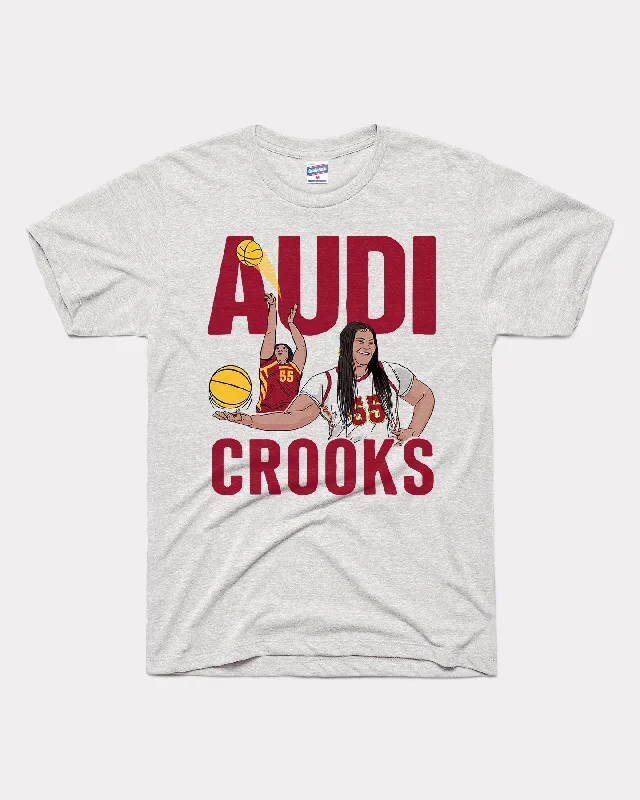 Audi Crooks Basketball Caricature Ash T-Shirt