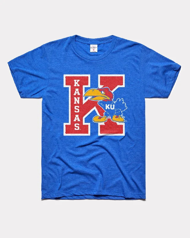 Kansas Jayhawks Block K Warhawk Royal Blue T-Shirt