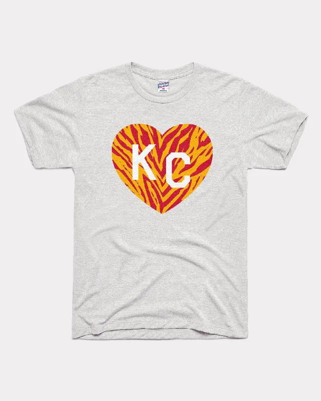 KC Striped Heart Ash T-Shirt