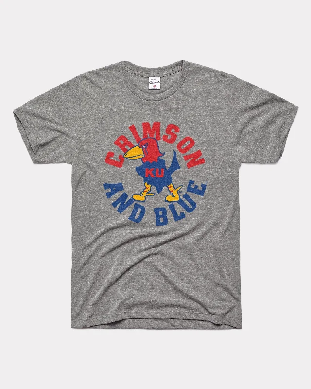 KU Crimson and Blue Grey T-Shirt