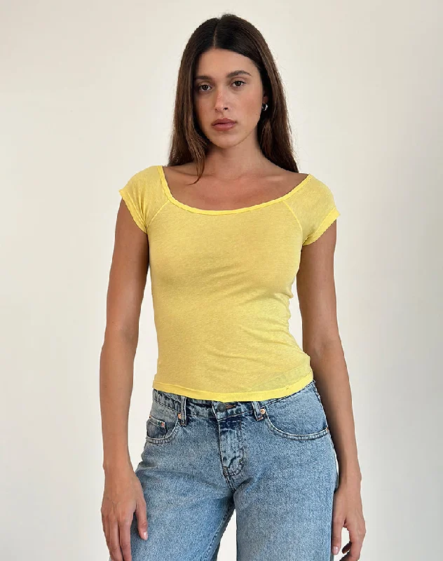 Charya Off Shoulder Top in Lemonade