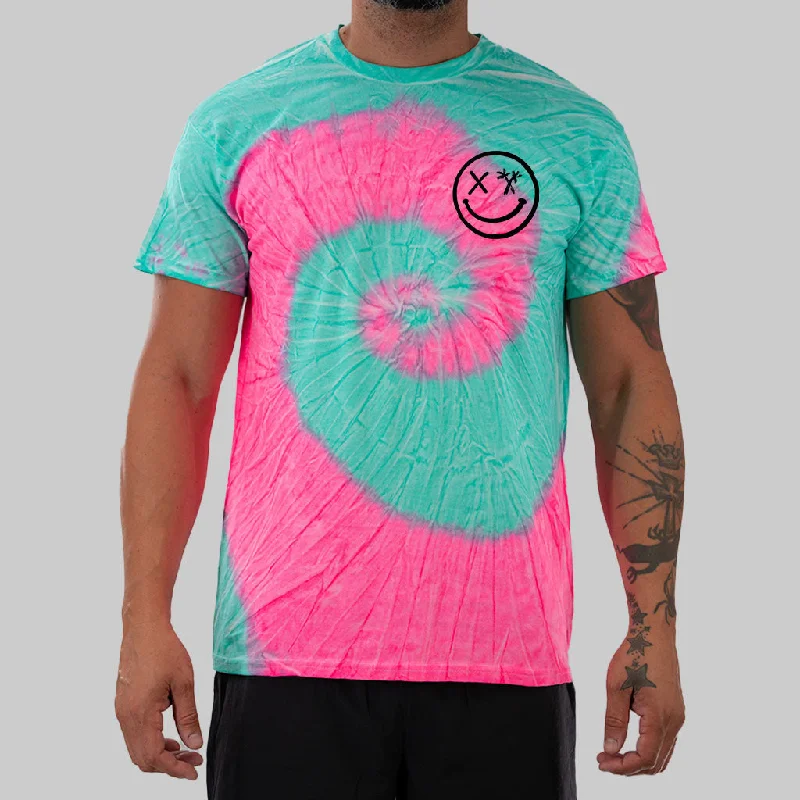 Salty Savage Unisex “Spliced Smile” Spiral Tie Dye Tee | Basic