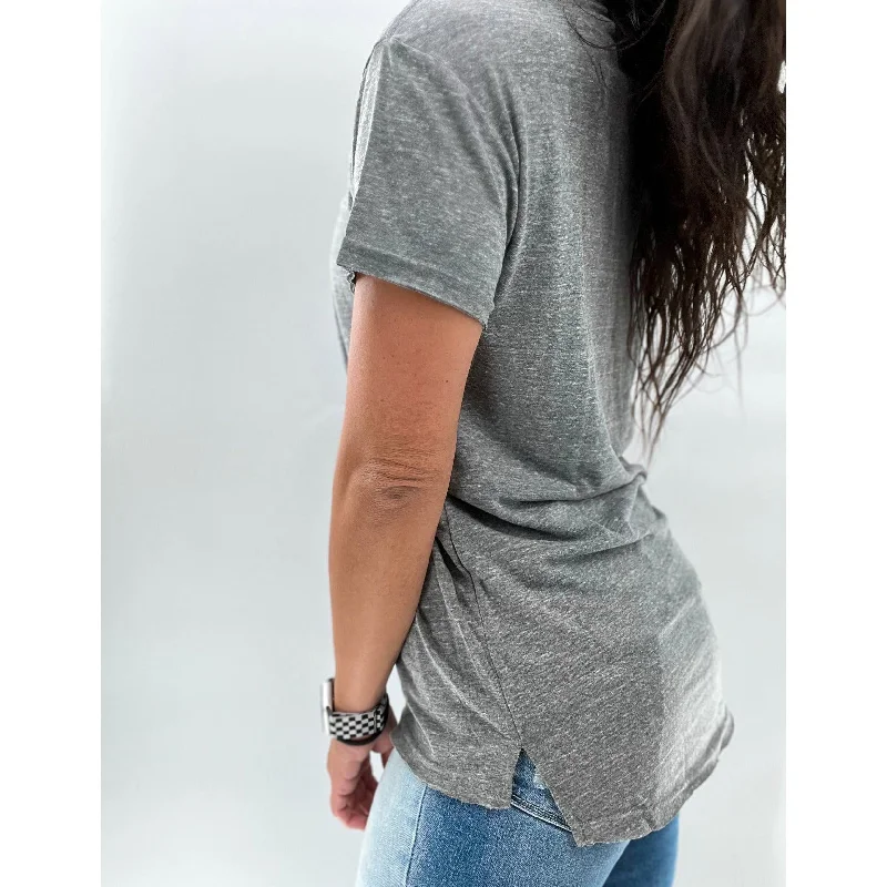 Salty Savage Unisex “OG Smile” Longline Skater Tee | Basic | Marled Gray/Black