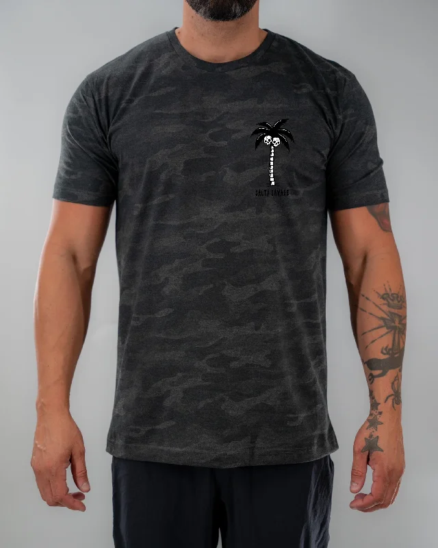 Salty Savage Unisex "Skull Palm" Tee | Basic | Storm Camo