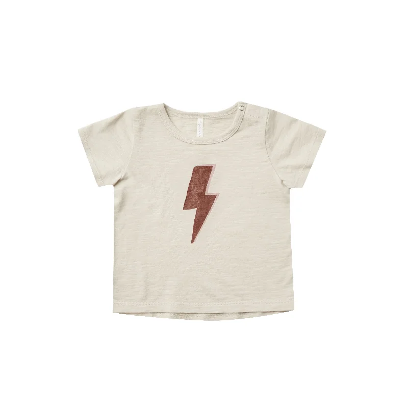 Rylee + Cru Basic Tee - Stone Lightning Bolt